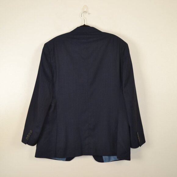 Avanti Mens 46R Wool Sport Blazer Jacket 1 Button 3 Pocket Blue Career Coat - Picture 4 of 8